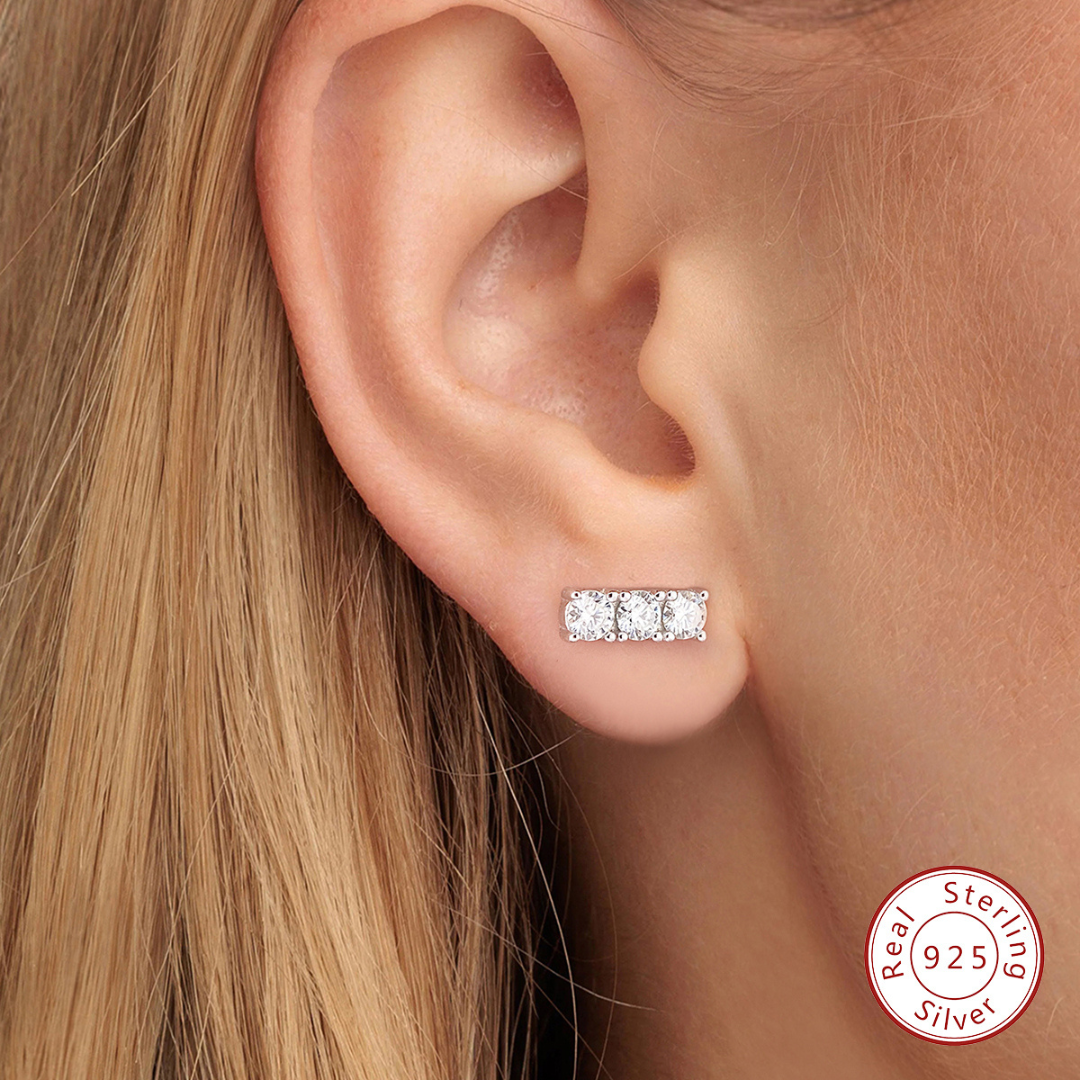 Tripe Pave Studs